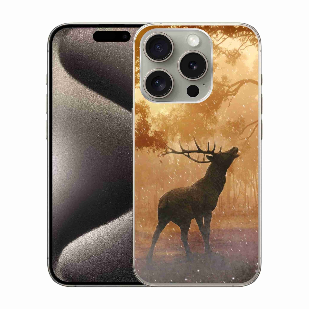 Gélový kryt mmCase na iPhone 15 Pro - jeleň v ruji