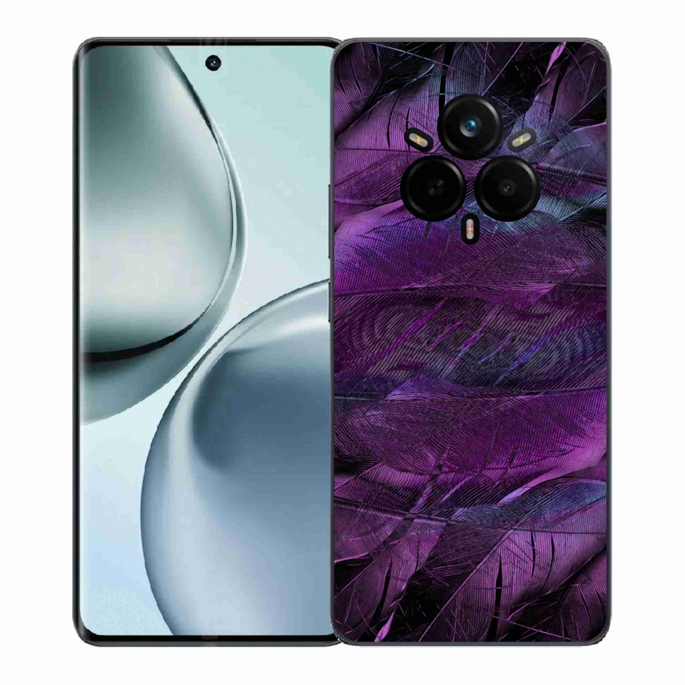 Gélový kryt mmCase na Realme 14 Pro+ 5G - fialové pierka