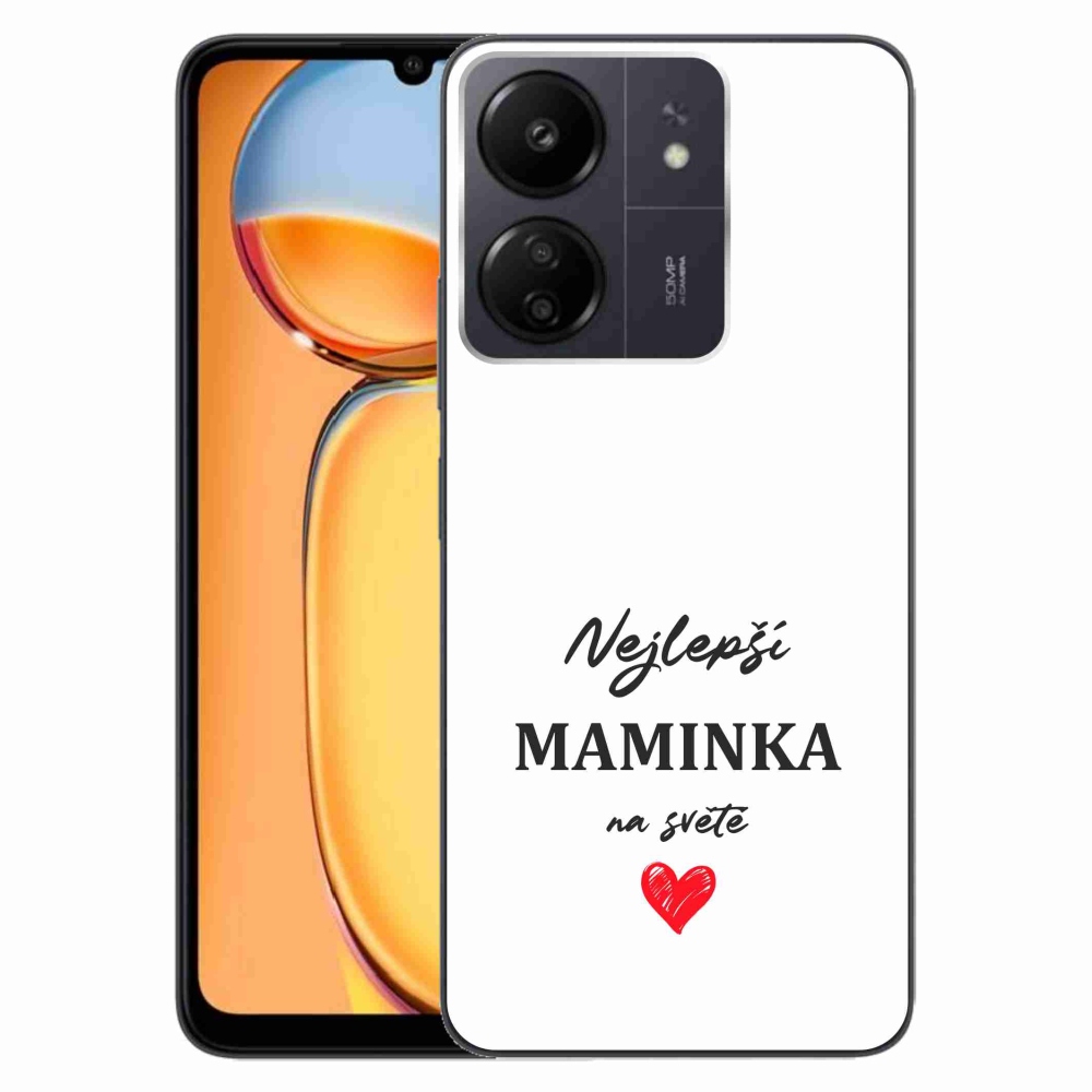 Gélový kryt mmCase na Xiaomi Poco C65/Redmi 13C - najlepšia mamička 1 biele pozadie