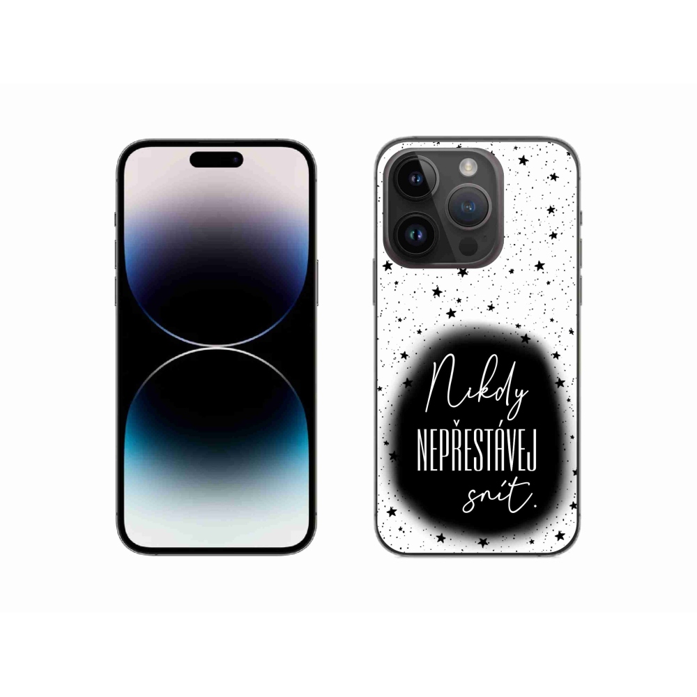 Gélový kryt mmCase na iPhone 14 Pro 6.1 - citát 1 čiernobiele pozadie