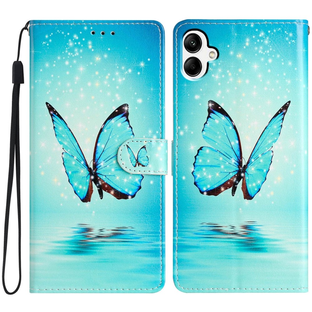 Unique knižkové púzdro na Samsung Galaxy A06 4G - modrý motýľ