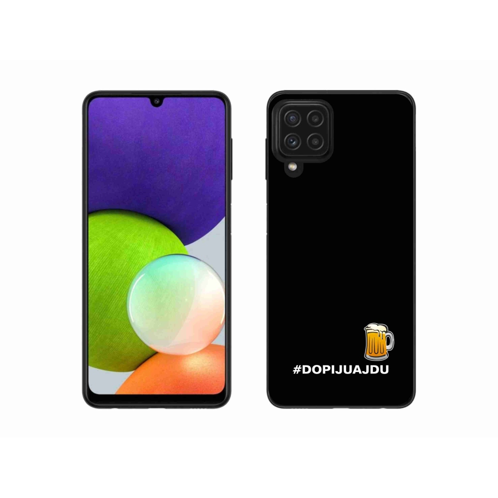 Gélový kryt mmCase na Samsung Galaxy A22 4G - pivný motív 1 čierne pozadie