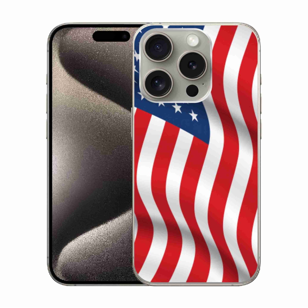 Gélový kryt mmCase na iPhone 15 Pro - USA vlajka