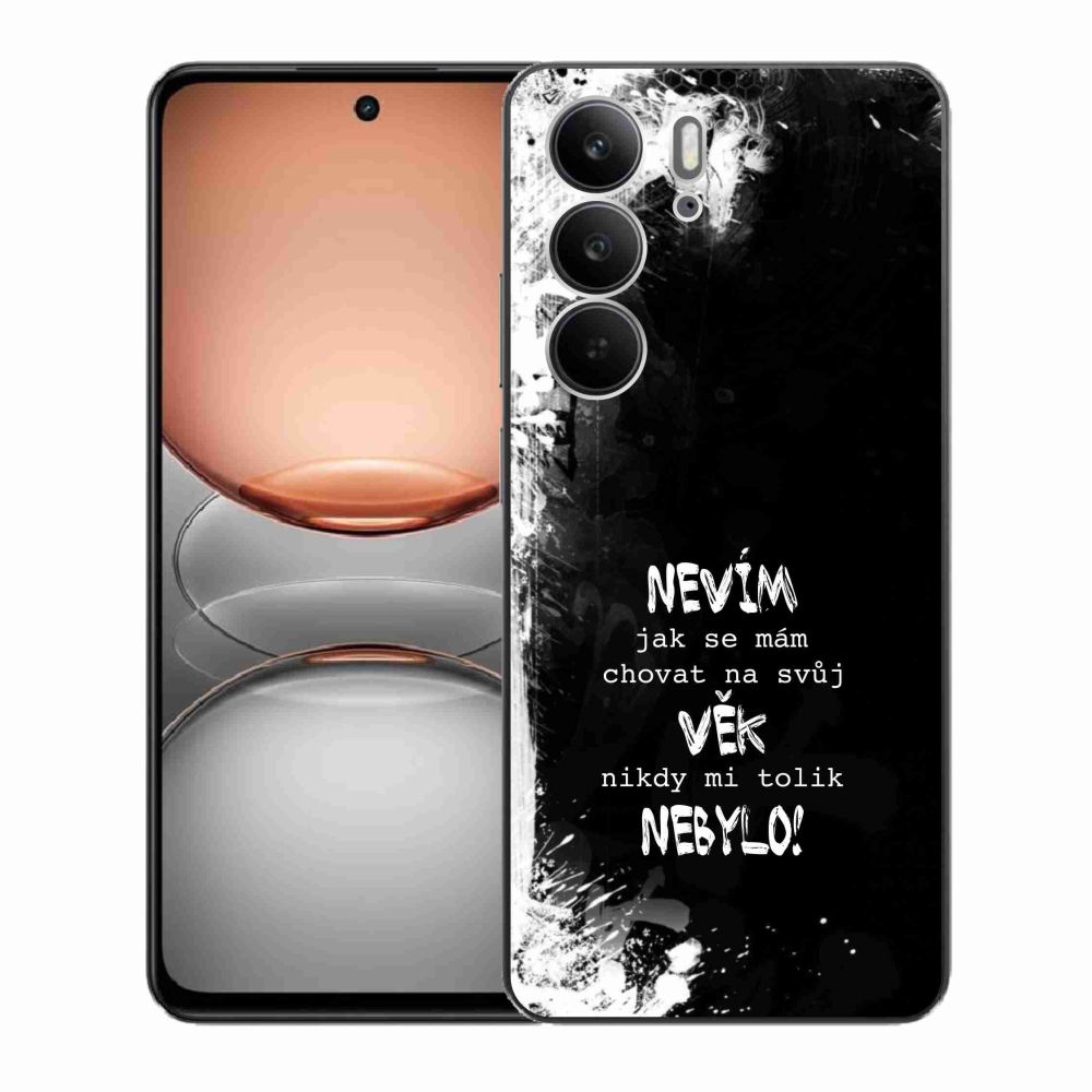 Gélový kryt mmCase na Realme C75 - vtipný text 14 čierne pozadie