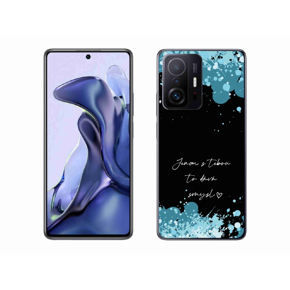 Gélový kryt mmCase na Xiaomi 11T - zamilovaný text čierne pozadie