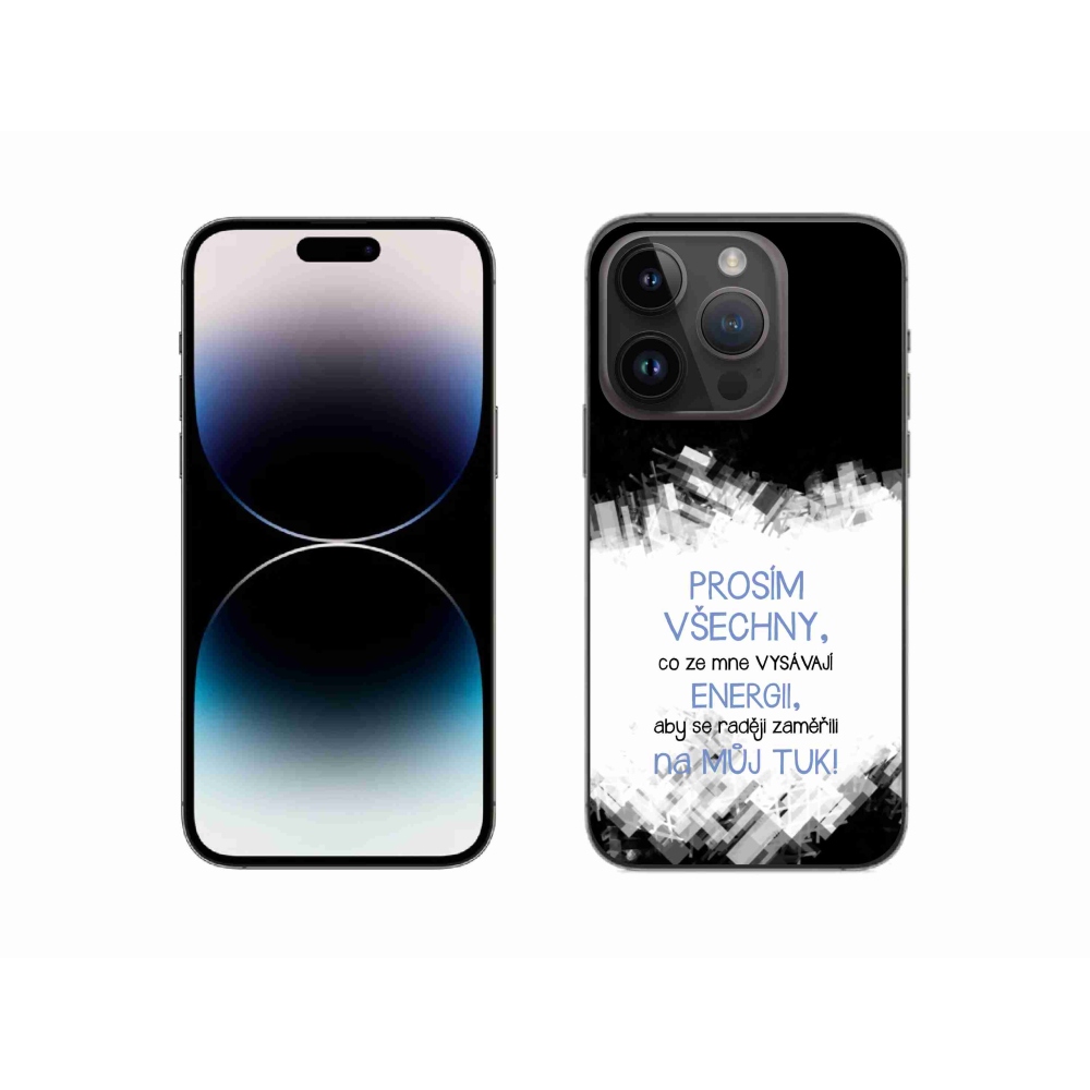 Gélový kryt mmCase na iPhone 14 Pro 6.1 - vtipný text 1 modrý