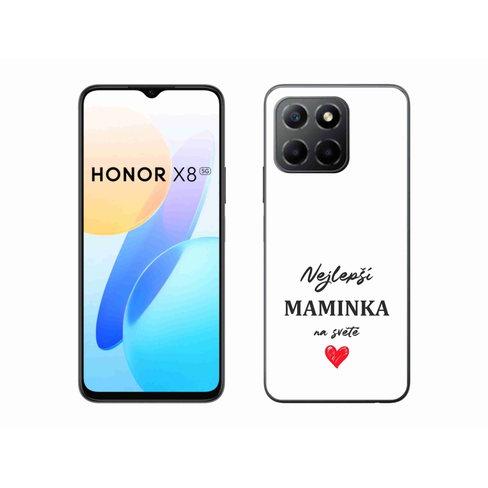 Gélový kryt mmCase na Honor X8 5G/Honor 70 Lite 5G - najlepšia mamička 1 biele pozadie