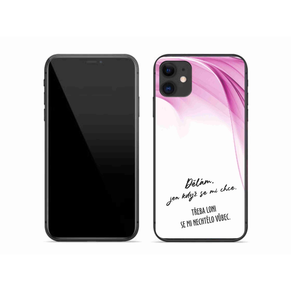 Gélový kryt mmCase na iPhone 11 - vtipný text 12 biele pozadie