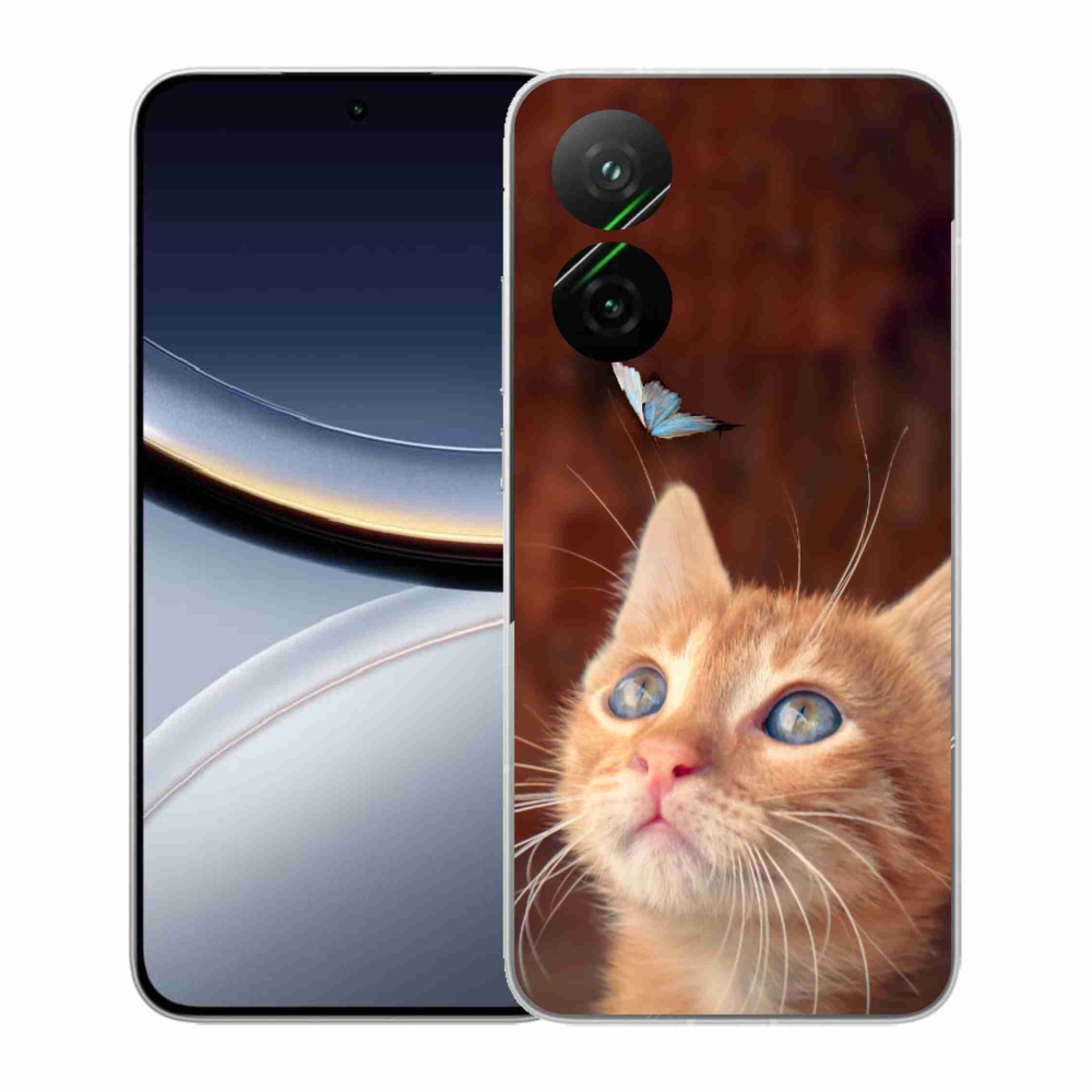 Gélový kryt mmCase na Xiaomi Poco F7 5G - motýľ a mačiatko
