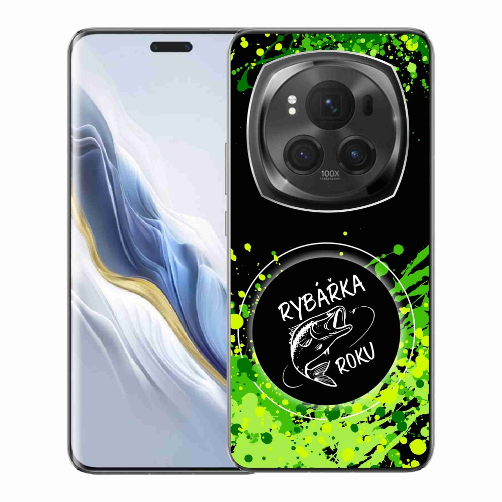 Gélový kryt mmCase na Honor Magic 6 Pro 5G - rybárka roku čierne pozadie