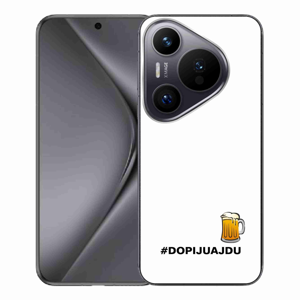 Gélový kryt mmCase na Huawei Pura 70 Pro - pivný motív 1 biele pozadie