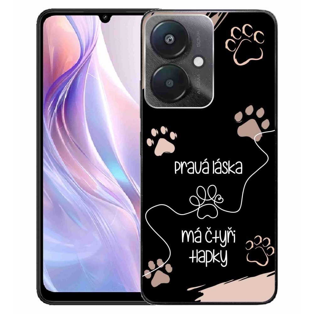 Gélový kryt mmCase na Xiaomi Redmi 13C 5G - psí motív 1 čierne pozadie