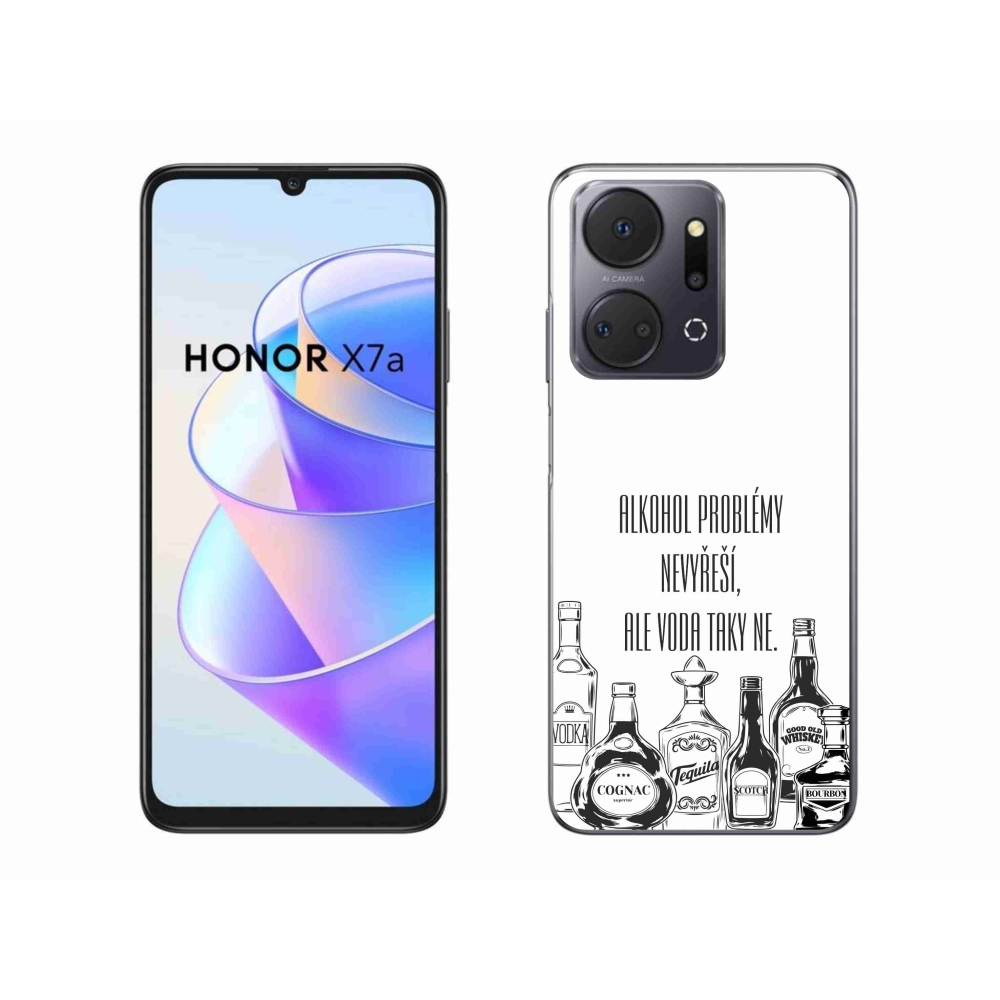 Gélový kryt mmCase na Honor X7a - vtipný text biele pozadie