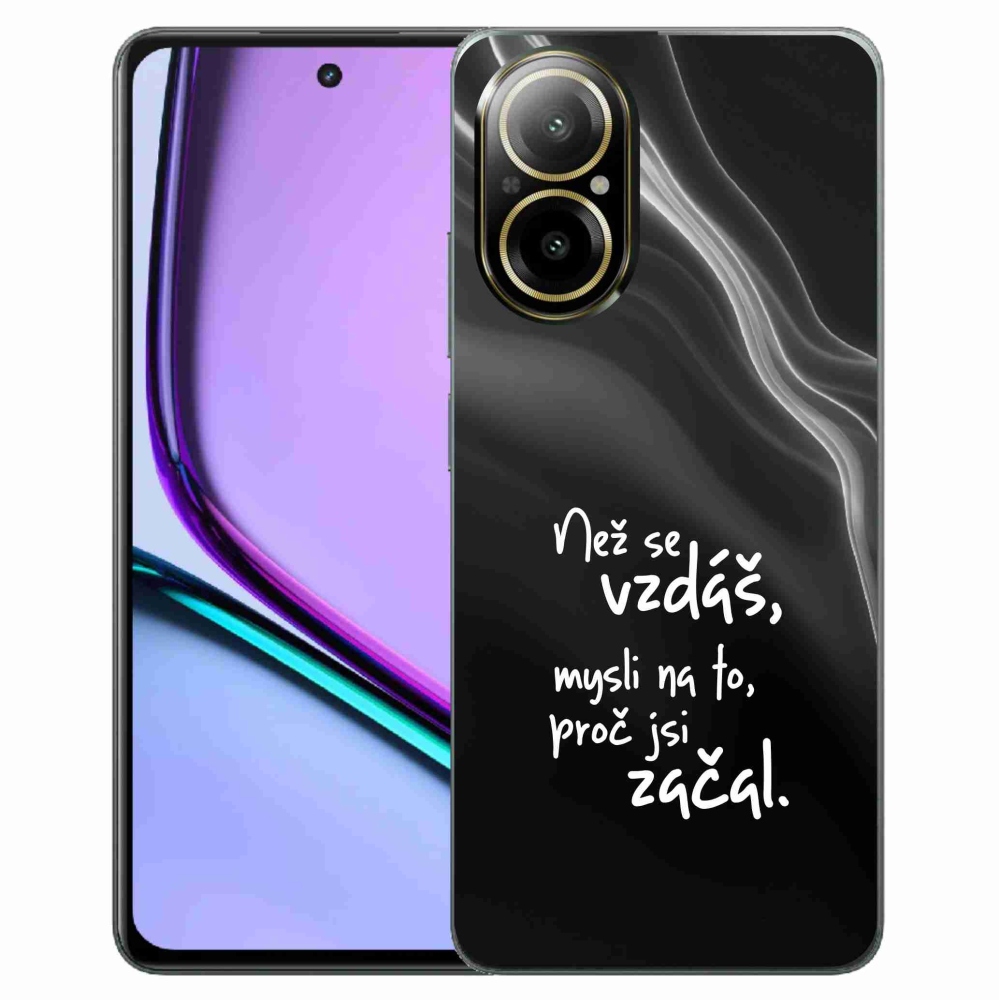 Gélový kryt mmCase na Realme C67 - citát 2 čierne pozadie