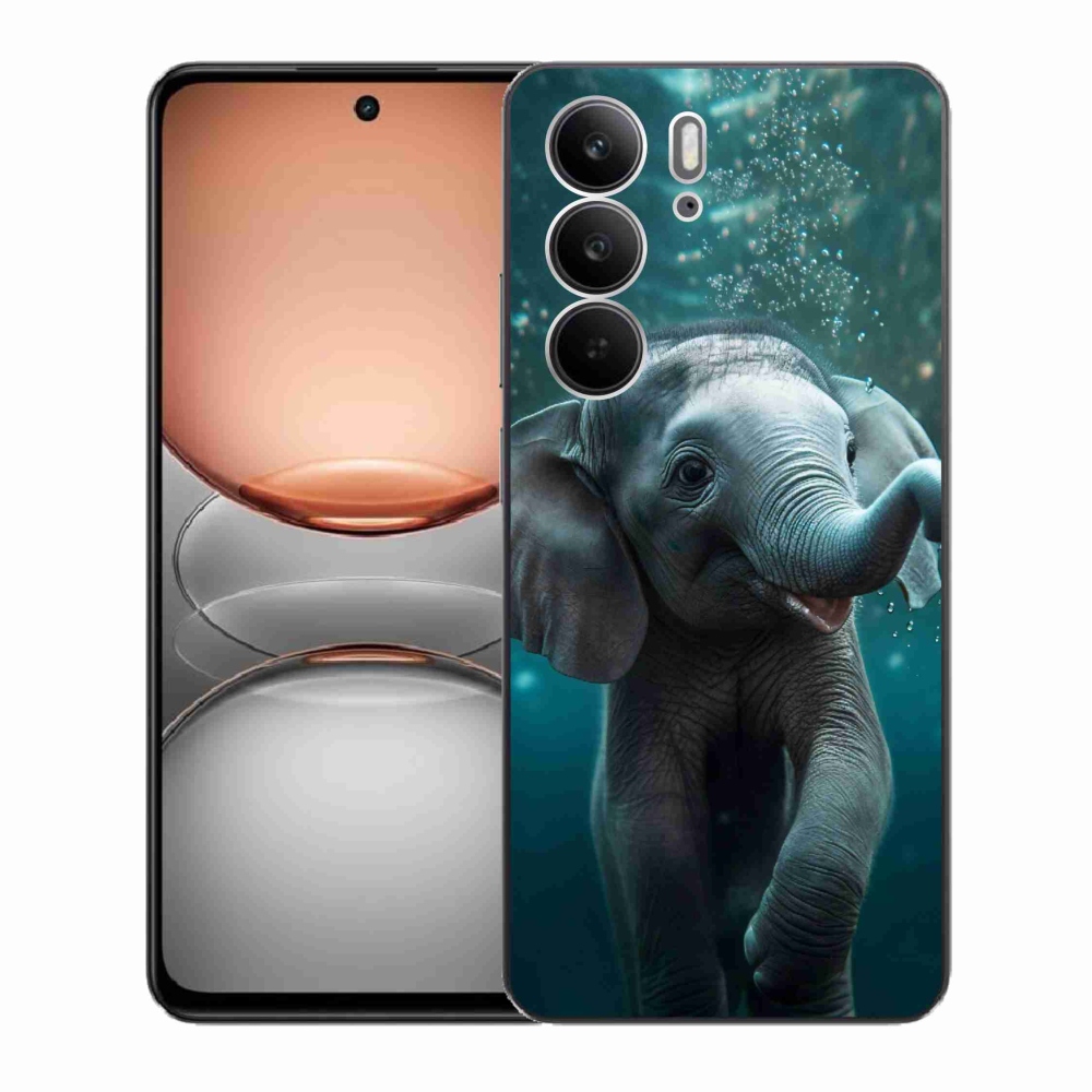 Gélový kryt mmCase na Realme C75 - sloník pod vodou