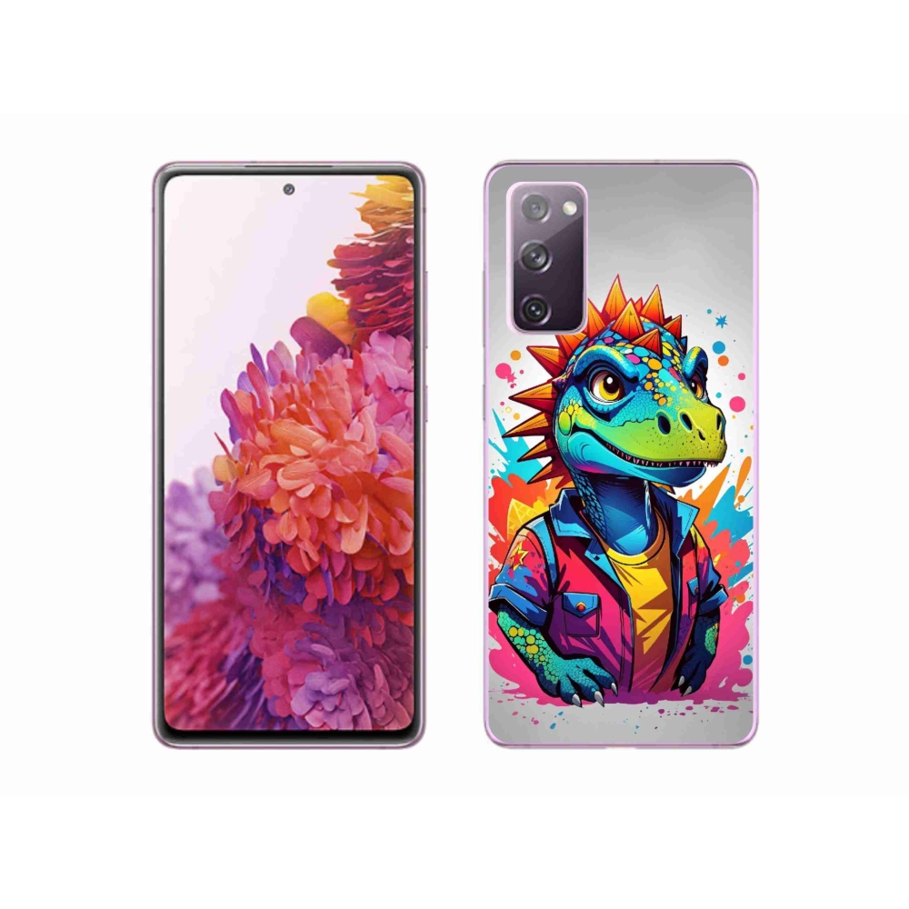 Gélový kryt mmCase na Samsung Galaxy S20 FE - farebný dinosaurus