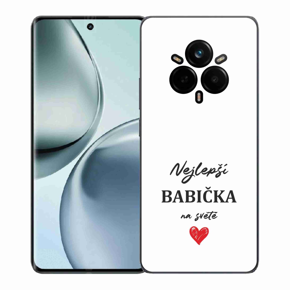 Gélový kryt mmCase na Realme 14 Pro+ 5G - najlepšia babička 1 biele pozadie