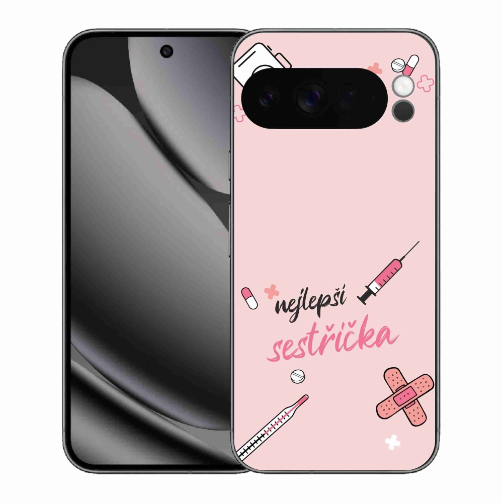Gélový kryt mmCase na Google Pixel 10 Pro XL - najlepšia sestrička ružové pozadie