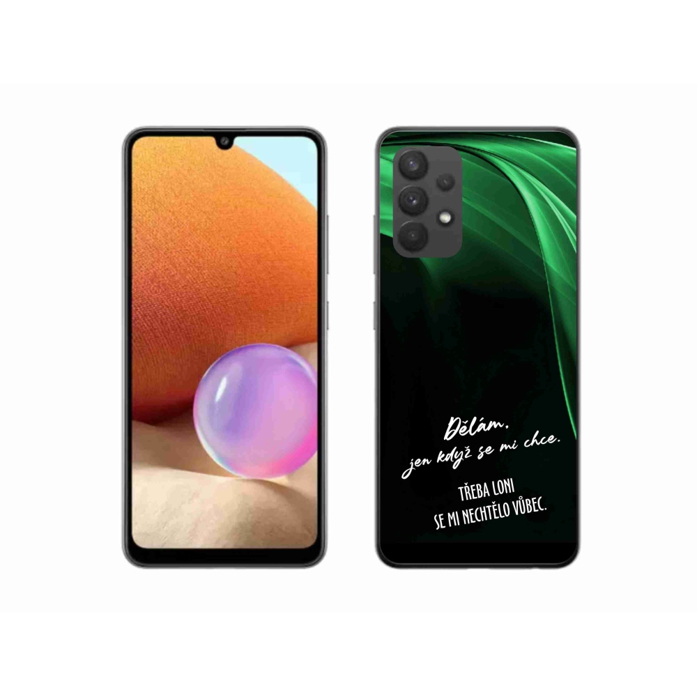 Gélový kryt mmCase na Samsung Galaxy A32 4G - vtipný text 12 čierne pozadie