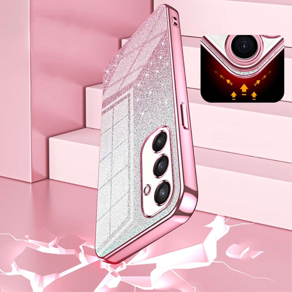 Cut gélový trblietavý obal na Samsung Galaxy S24+ - ružový