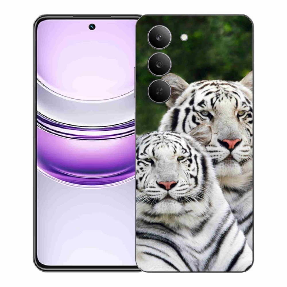 Gélový kryt mmCase na Realme 14x 5G - bieli tigre