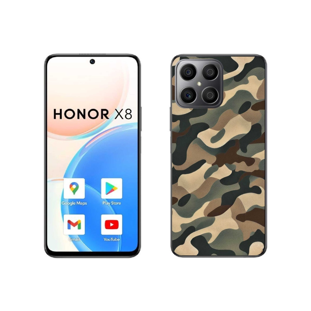 Gélový kryt mmCase na Honor X8 4G - maskáčový vzor 11