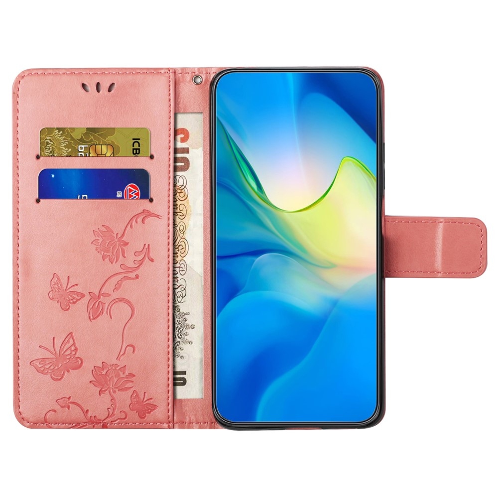 Flower knižkové púzdro na iPhone 16 Plus - ružové