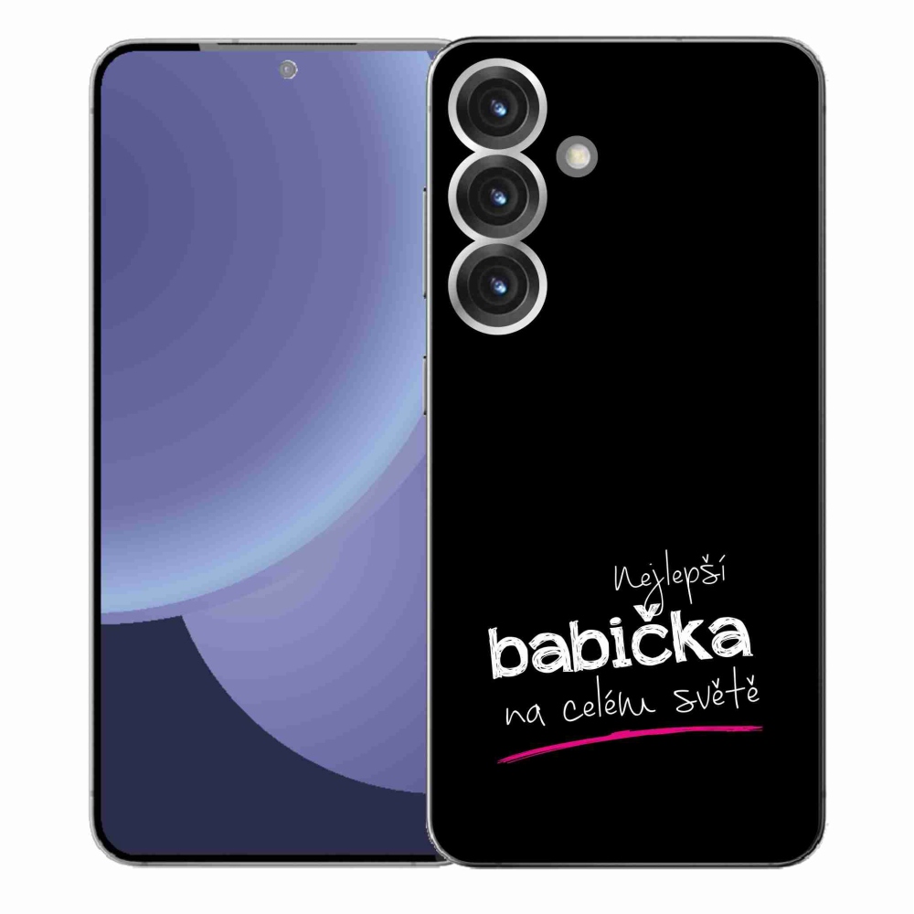 Gélový kryt mmCase na Samsung Galaxy S25+ - najlepšia babička 4 čierne pozadie