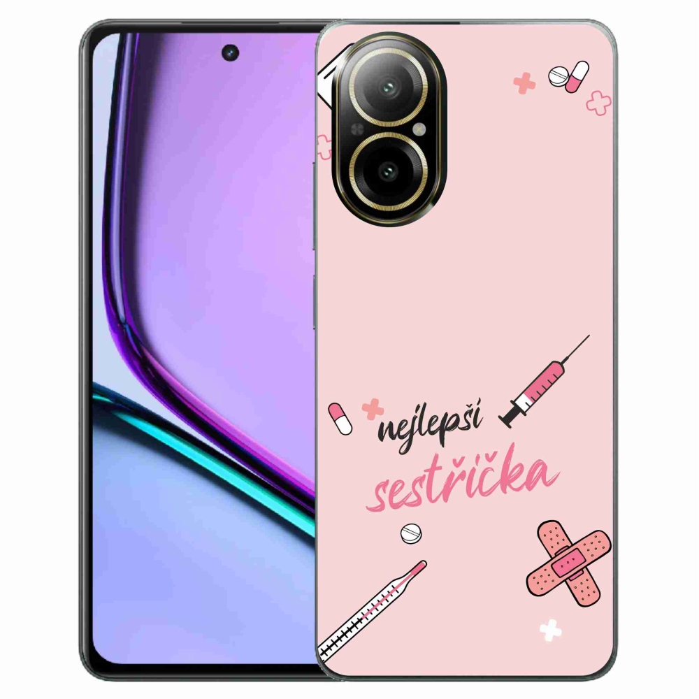 Gélový kryt mmCase na Realme C67 - najlepšia sestrička ružové pozadie