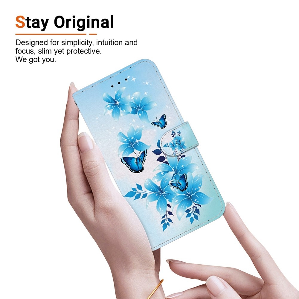 Versatile knižkové puzdro na Xiaomi Redmi 15 4G (171mm) - modrí motýle