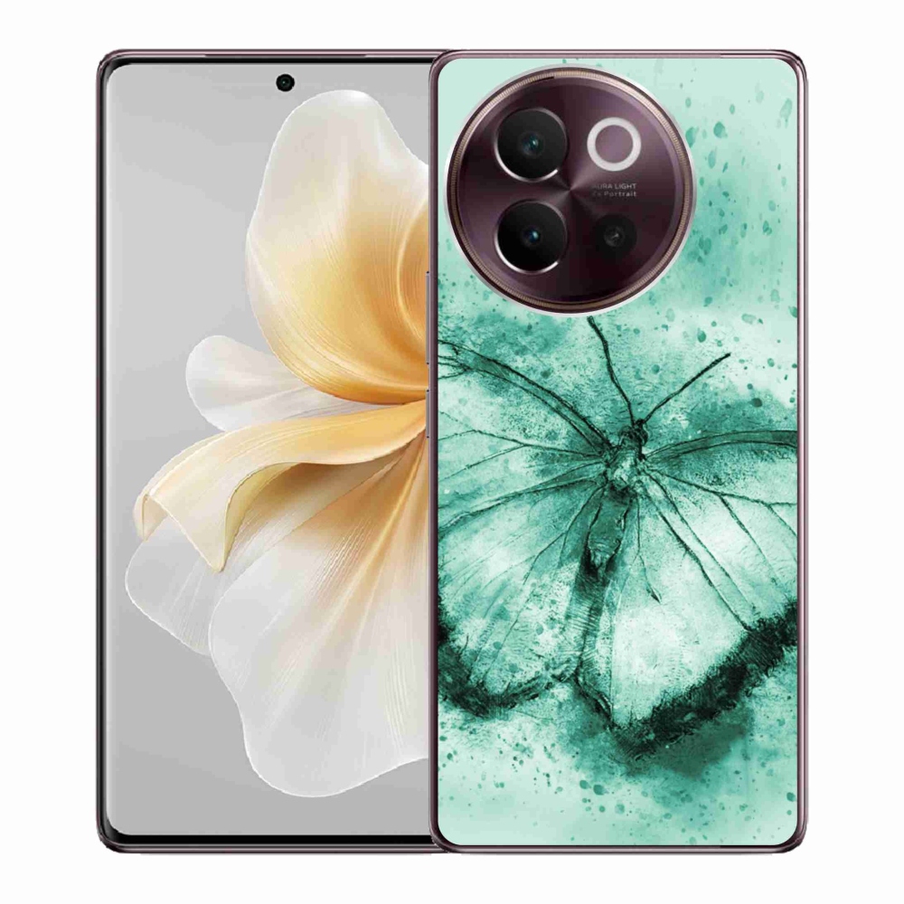 Gélový obal mmCase na Vivo V40 Lite 5G - zelený motýľ