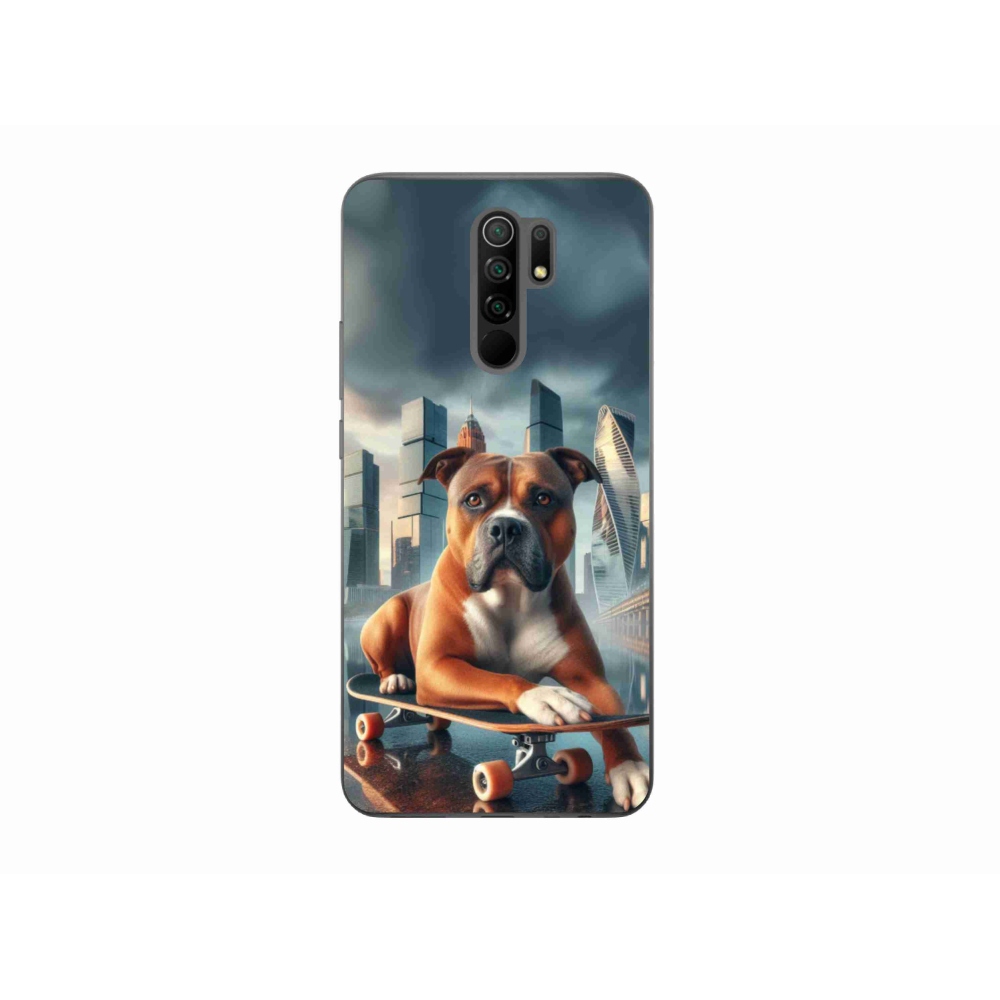 Gélový kryt mmCase na Xiaomi Redmi 9 - pes na skateboarde