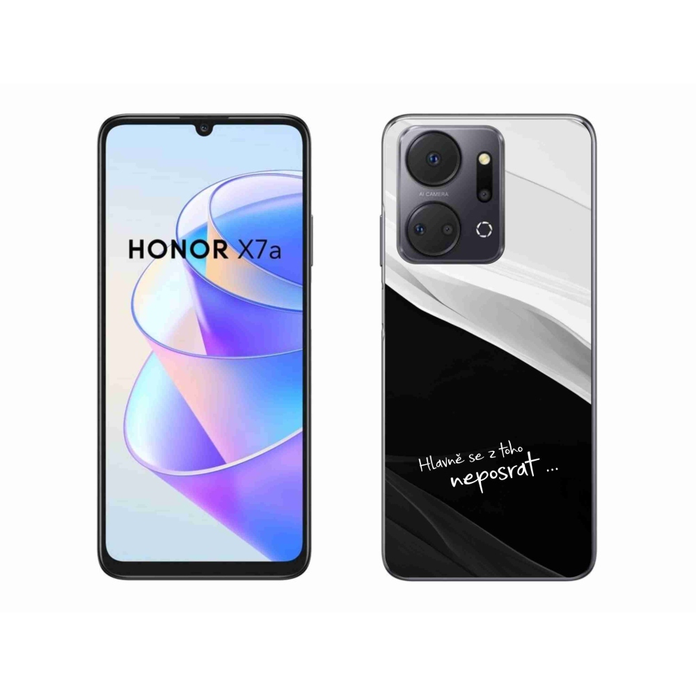 Gélový kryt mmCase na Honor X7a - vtipný text 13 čiernobiele pozadie