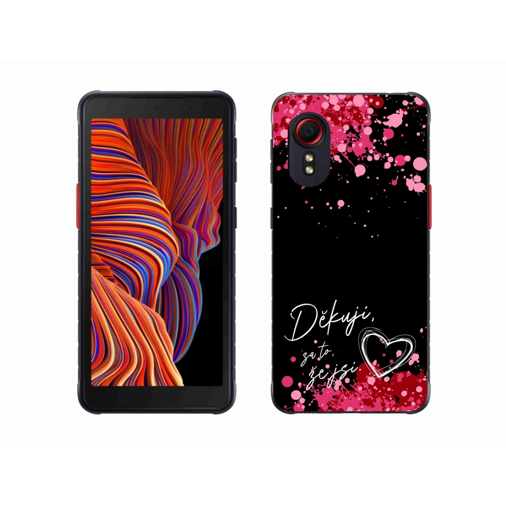 Gélový kryt mmCase na Samsung Galaxy Xcover 5 - zamilovaný text 2 čierne pozadie