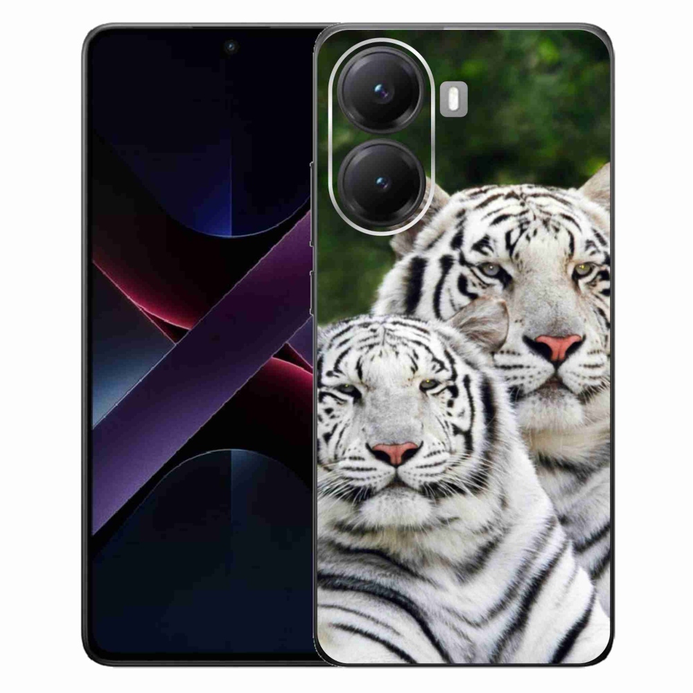 Gélový kryt mmCase na Xiaomi Poco X7 Pro 5G - bieli tigre
