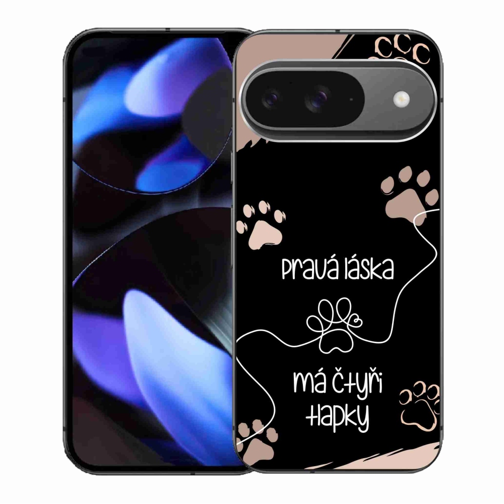 Gélový kryt mmCase na Google Pixel 9/9 Pro - psí motív 1 čierne pozadie