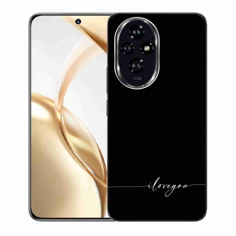 Gélový kryt mmCase na Honor 200 5G - I love you čierne pozadie