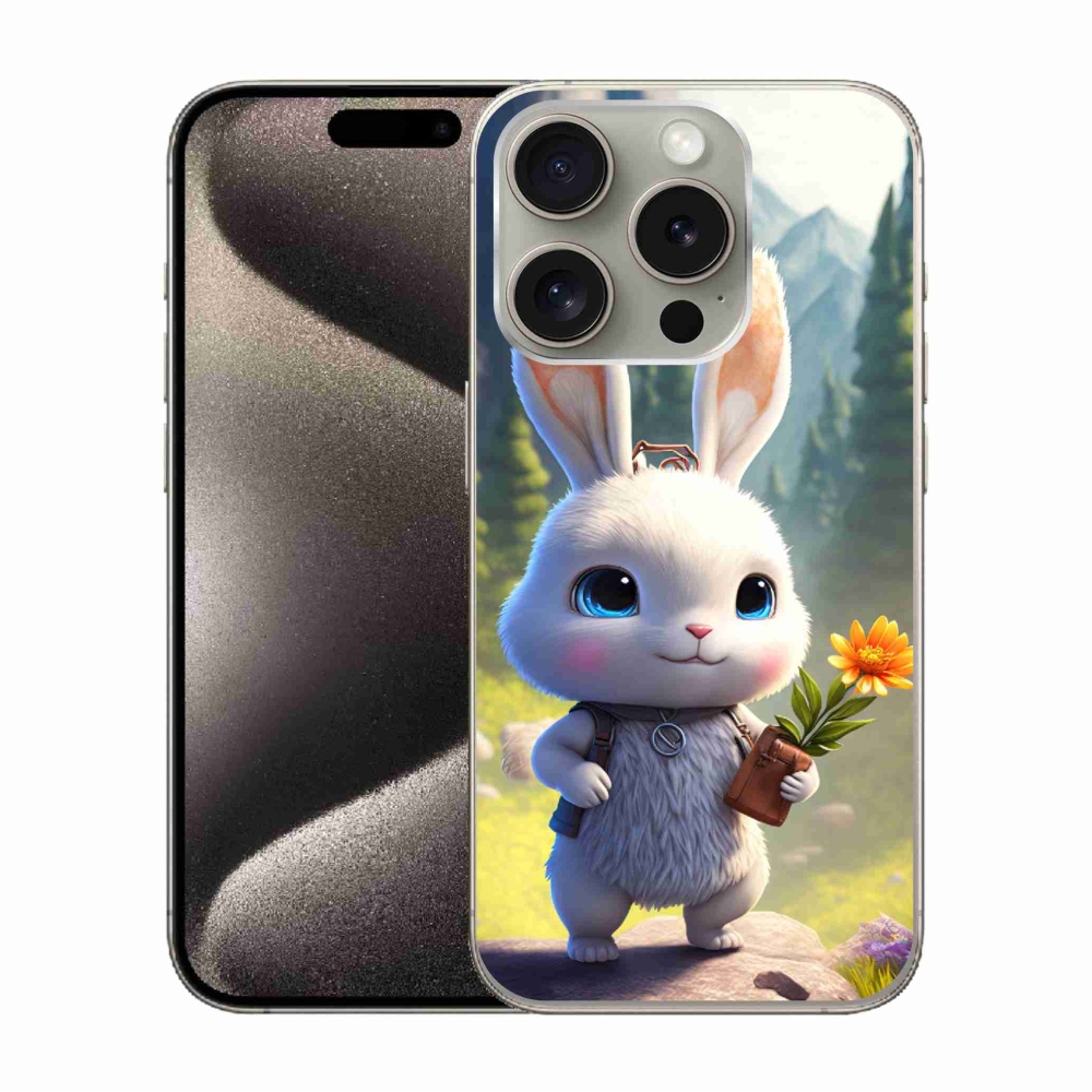 Gélový kryt mmCase na iPhone 15 Pro - roztomilý zajačik
