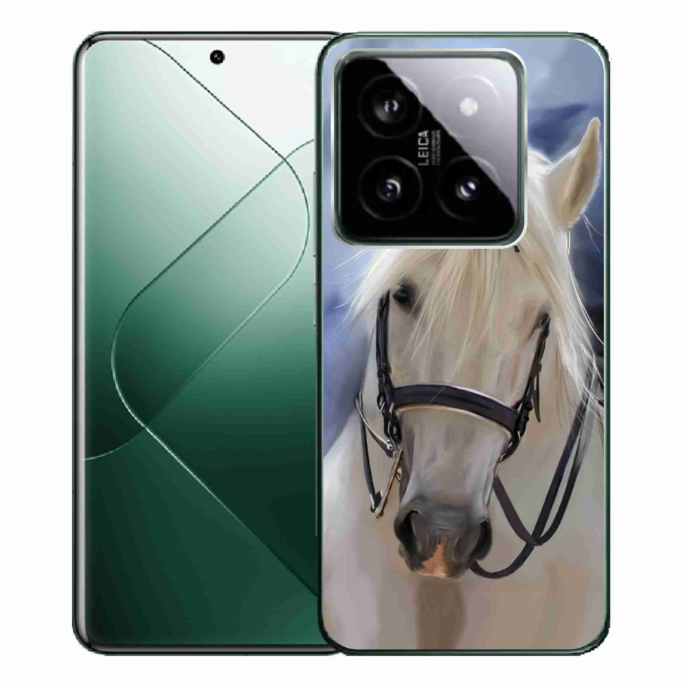 Gélový kryt mmCase na Xiaomi 14 Pro - biely kôň