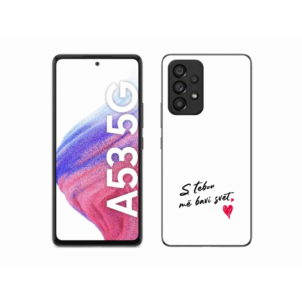 Gélový kryt mmCase na Samsung Galaxy A53 5G - zamilovaný text 1 biele pozadie