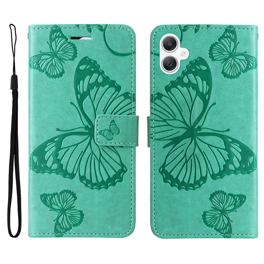 Big Butterfly knižkové púzdro na Samsung Galaxy A06 4G - modrozelené