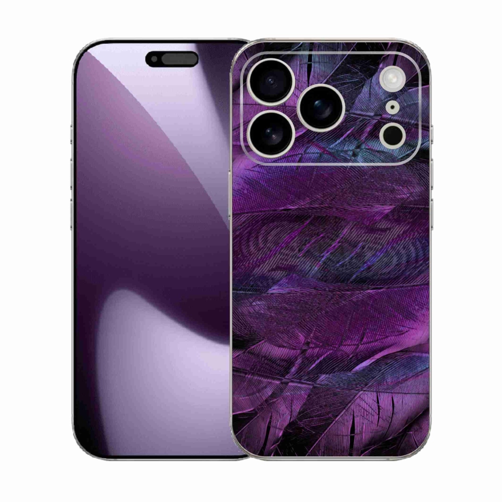 Gélový kryt mmCase na iPhone 17 Pro - fialové pierka