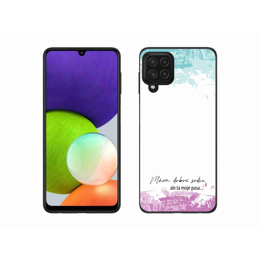 Gélový kryt mmCase na Samsung Galaxy A22 4G - vtipný text 3 biele pozadie