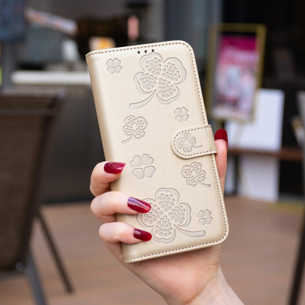 Clover knižkové púzdro na Samsung Galaxy S25 Edge - zlaté