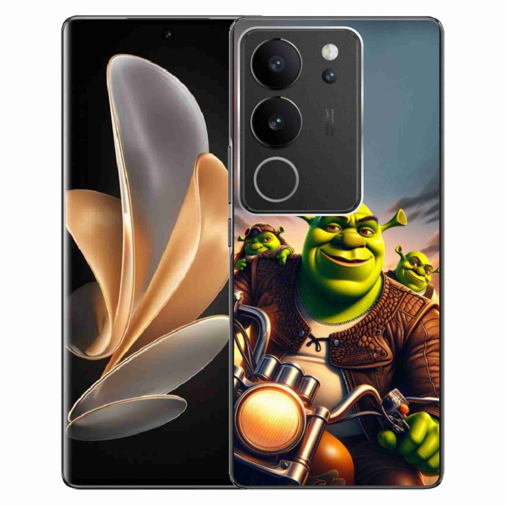 Gélový kryt mmCase na Vivo V29 5G - shrek na motorke