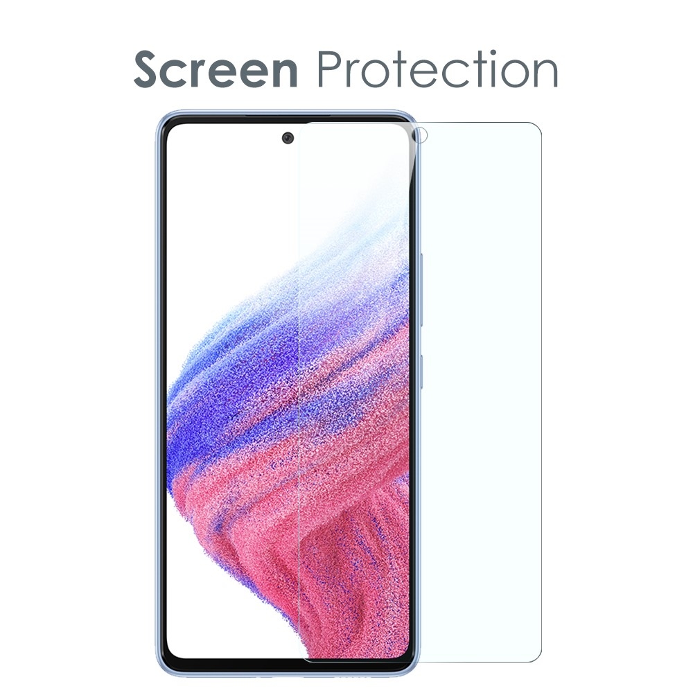 NORTHJO priehľadný gélový obal + tvrdené sklo na Samsung Galaxy A53 5G - priehľadný