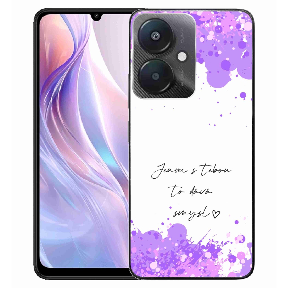 Gélový kryt mmCase na Xiaomi Redmi 13C 5G - zamilovaný text biele pozadie