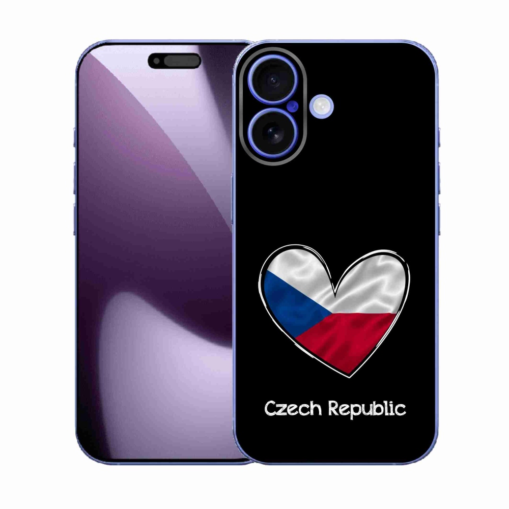 Gélový kryt mmCase na iPhone 17 - vlajka srdca čierne pozadie