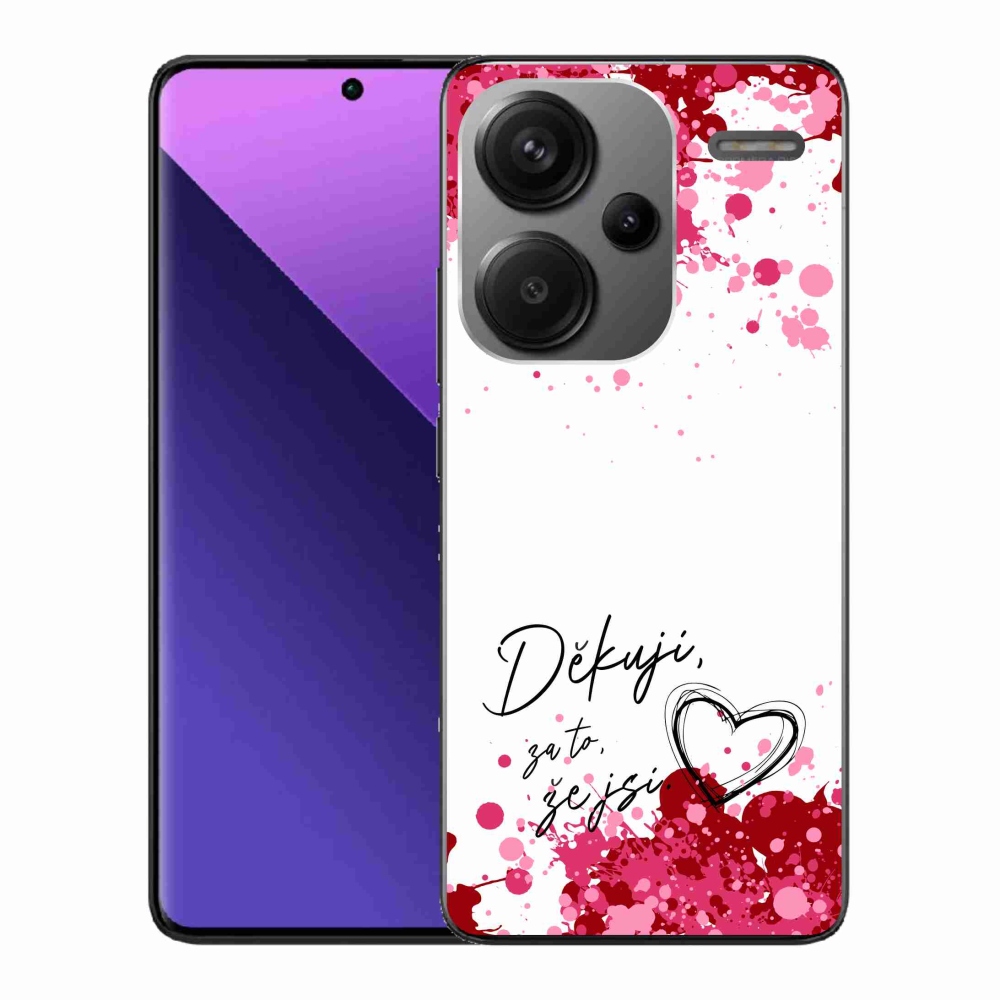Gélový kryt mmCase na Xiaomi Redmi Note 13 Pro+ 5G - zamilovaný text 2 biele pozadie