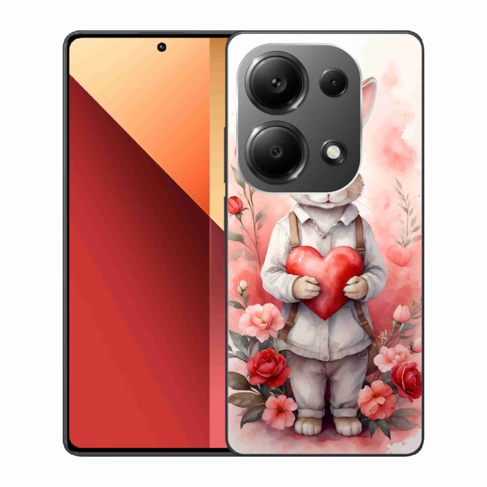 Gélový kryt mmCase na Xiaomi Redmi Note 13 Pro 4G/Poco M6 Pro - zajac so srdiečkom
